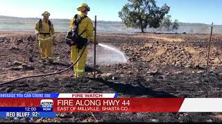 Truck dragging chain sparks fire east of Millville