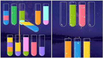 Water Sort Get Color Walkthrough 4, ios Gameplay Simulator Think Brain Puzzle Android Games