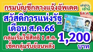 กรมบัญชีกลางอัพเดต สิทธิสวัสดิการแห่งรัฐ เดือน ส.ค.66 เริ่มใช้สิทธิ 1 ส.ค.กลุ่มได้รับย้อนหลัง 1,200