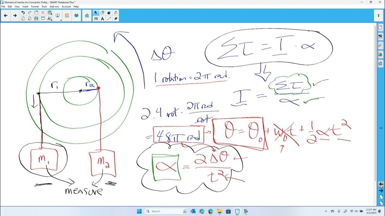 Finding Moment of Inertia for Concentric Pulley - YouTube