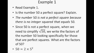 04 Simplifying Square Roots