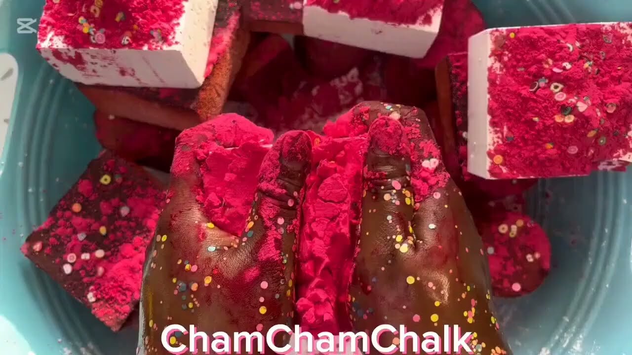 Colourful Dyed Gymchalk Compilation of different shapes #oddlysatisfying #gymchalkcrush #gymchalk