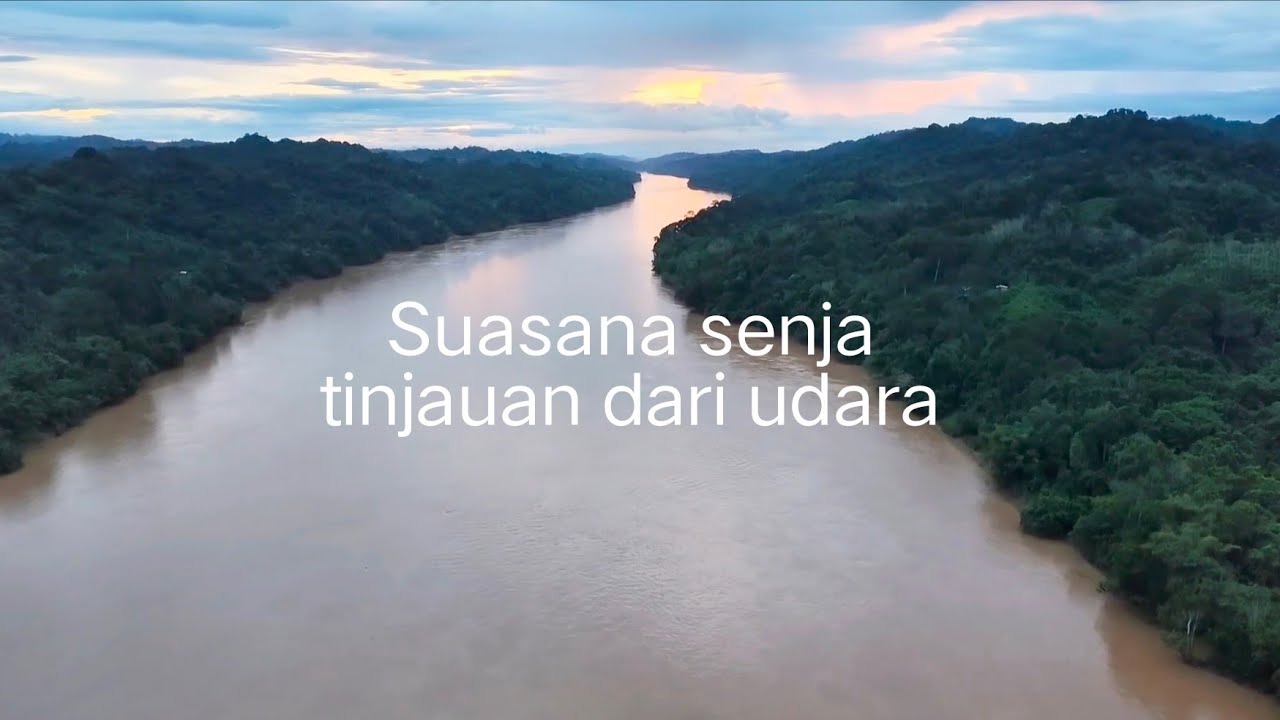 Pemandangan dari udara pakai drone area nanga sungai belawai kapit
