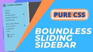 Sliding Sidebar for Any Shopify Theme - Plug in Code -Pure CSS