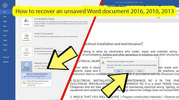 How to recover unsaved word document windows 10 office 2016