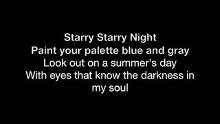 VINCENT | STARRY STARRY NIGHT | HD with lyrics | DON McLEAN | cover by Chris Landmark chords