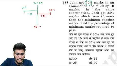 117. John got 20% marks in an examination and failed by 10 marks. In the same examination, Jack