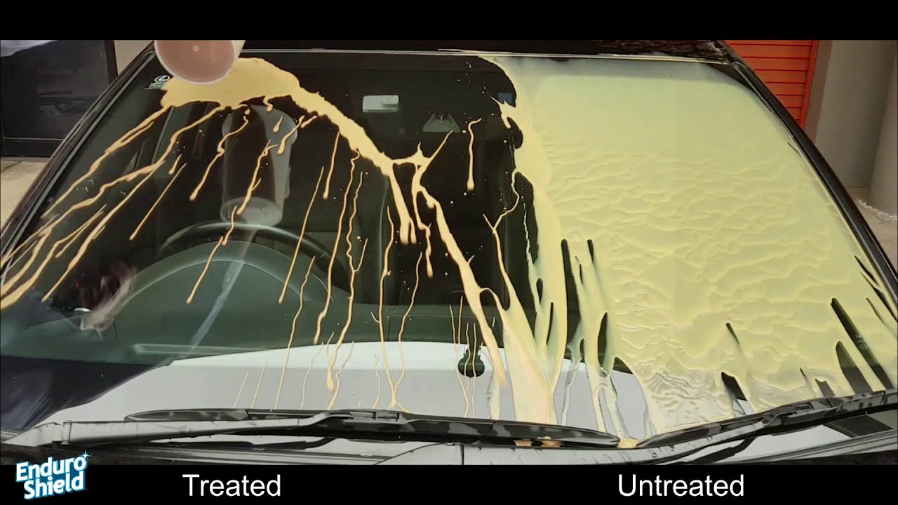 EnduroShield Windshield Rain Repellent - Treated vs Untreated on Vimeo