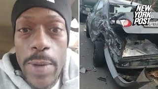 Man gives hilarious commentary on nasty car crash scene in Maryland | New York Post
