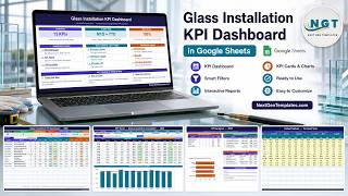 Glass Installation KPI Dashboard in Google Sheets
