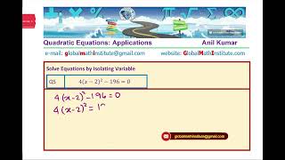 How to Solve Quadratic Equations by Isolating Variables Vertex Form GCSE 9 Higher