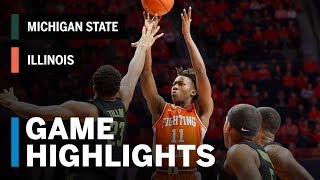 Highlights: Michigan State at Illinois | Big Ten Basketball