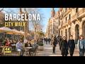 Barcelona, Spain ☀️ Sunny City Walk | Lively Streets & Celebrations | 4K Walking Tour
