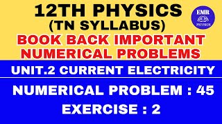 12th Physics | Unit 2 Current Electricity | Book Back Numerical Problem Exercise 2