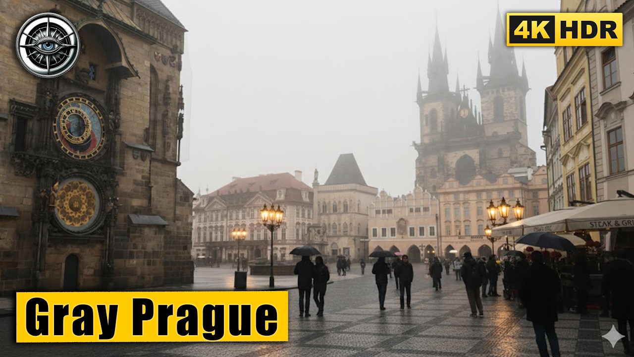 Gloomy Prague: 2 Weeks Without Sun & The Endless Winter Fog | 4K HDR ASMR