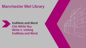 Cite While You Write 1: Linking EndNote and Word