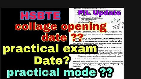 Hsbte exam update/ Practical exam date,mode.#Hsbte #ugc #exam.