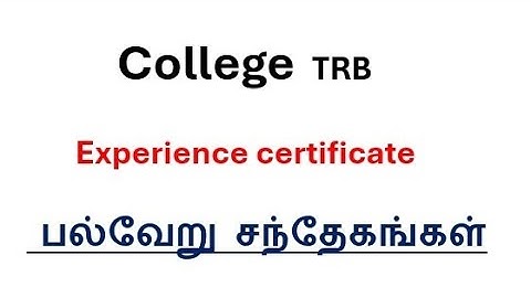 Experience certificate TRB COLLEGE