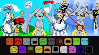 Incredibox Sprunki X Hatsune Miku Sinner Edition, Fun Bot X Miku Robot X Iciella Horror Love Story