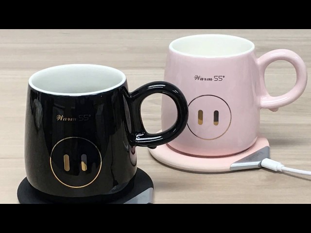 Gemini 2-in-1 Mug Warmer & Wireless Charger(Black/Pink