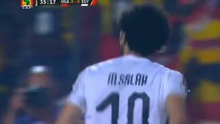 Mohammed Salahs Freekick Goal Against Uganda 1St Half. Egypt 1 Uganda 0