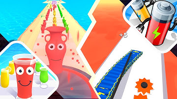 Juice Run vs Battery Run 3D - All Levels Gameplay Android iOS Walkthrough UPDATE 4K Ep 61