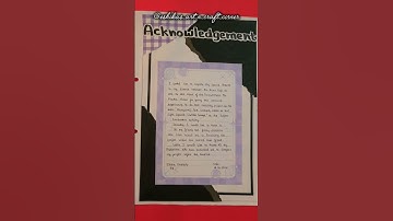 Acknowledgement Page For Projects | #easy #aesthetic #diy #project #Acknowledgement #journal