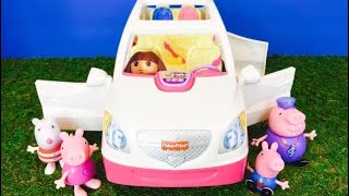 PEPPA Pig and DORA The EXPLORER Ride Musical Fisher Price SUV TOY!