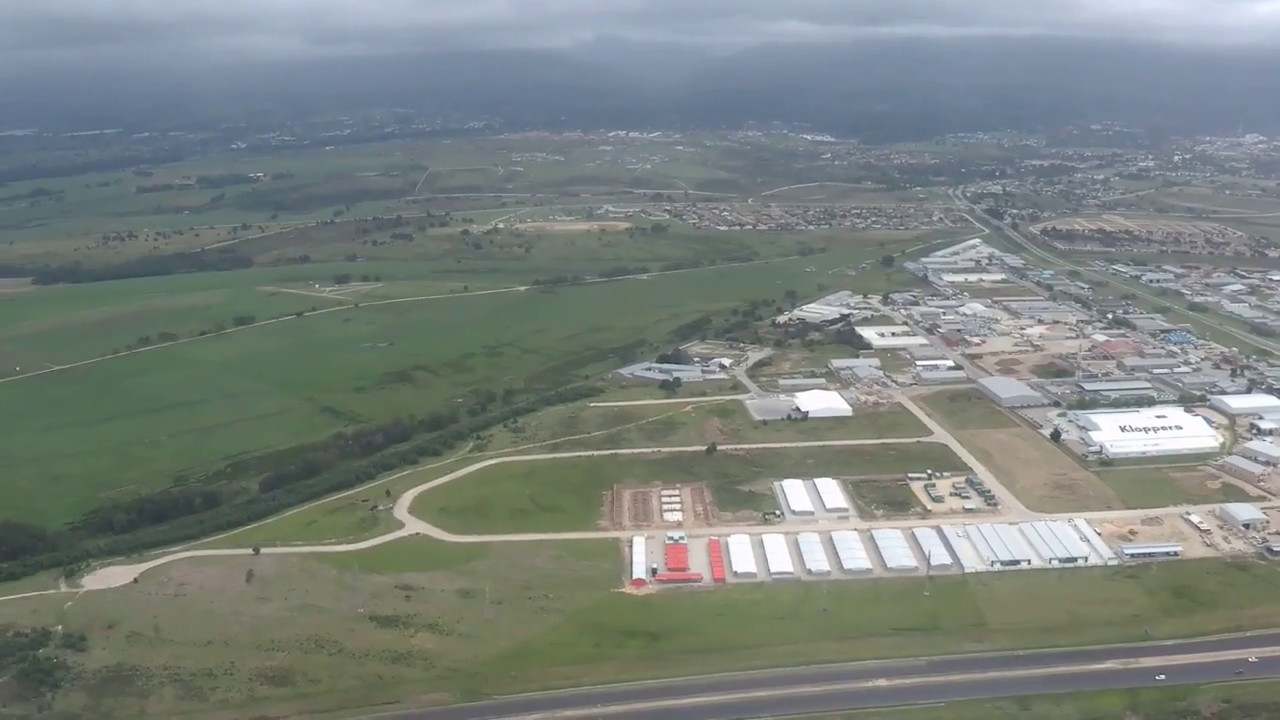 Flying over in the Western Cape and landing at airport