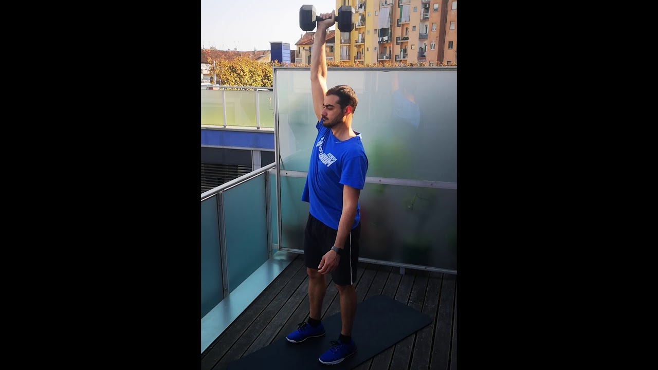 Single Arm DB Overhead Reverse Lunge - YouTube