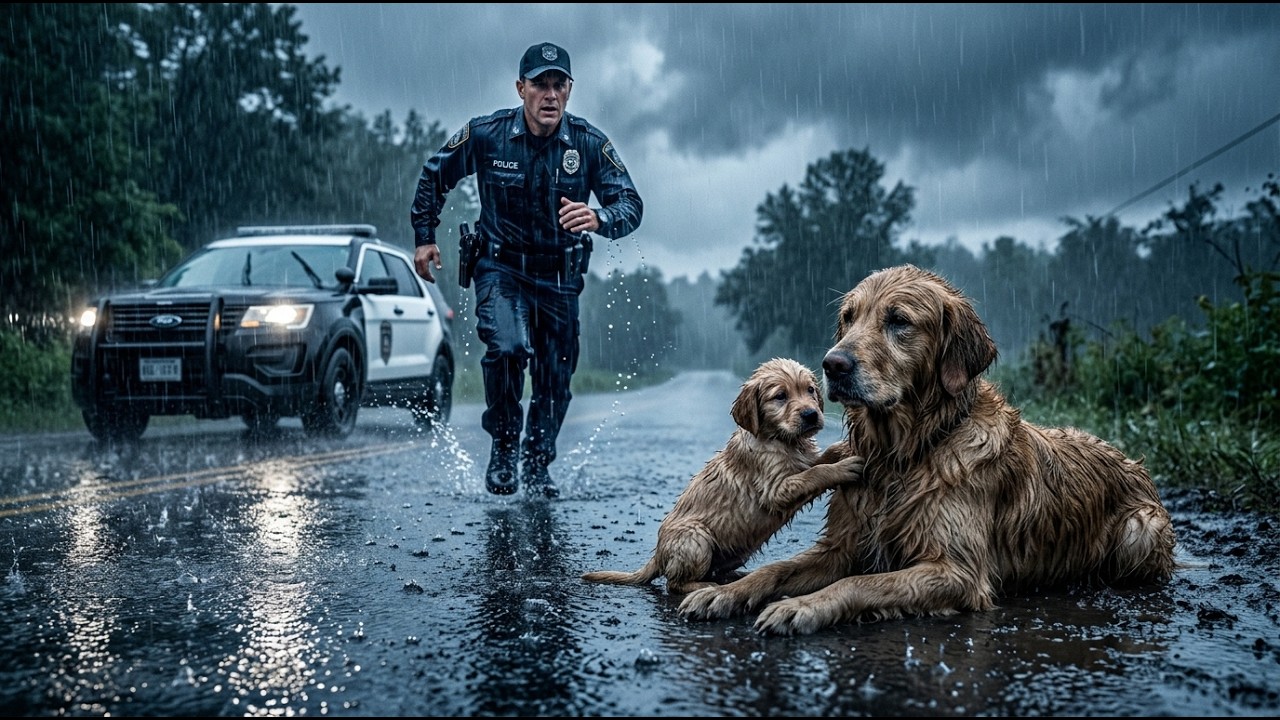 Un valiente cachorro encuentra a la policía para rescatar a su perrita herida  Historia emotiva