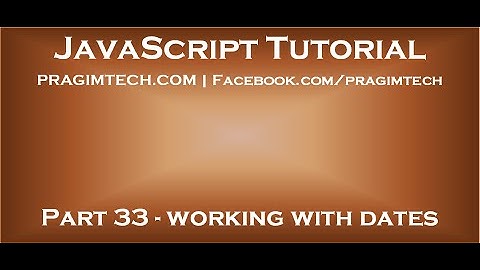 Working with dates in javascript