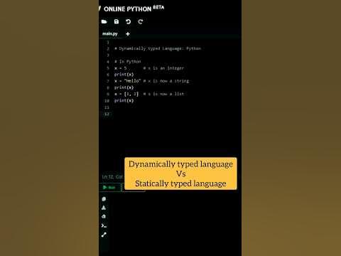 Dynamically vs statically typed language #shorts #python - YouTube