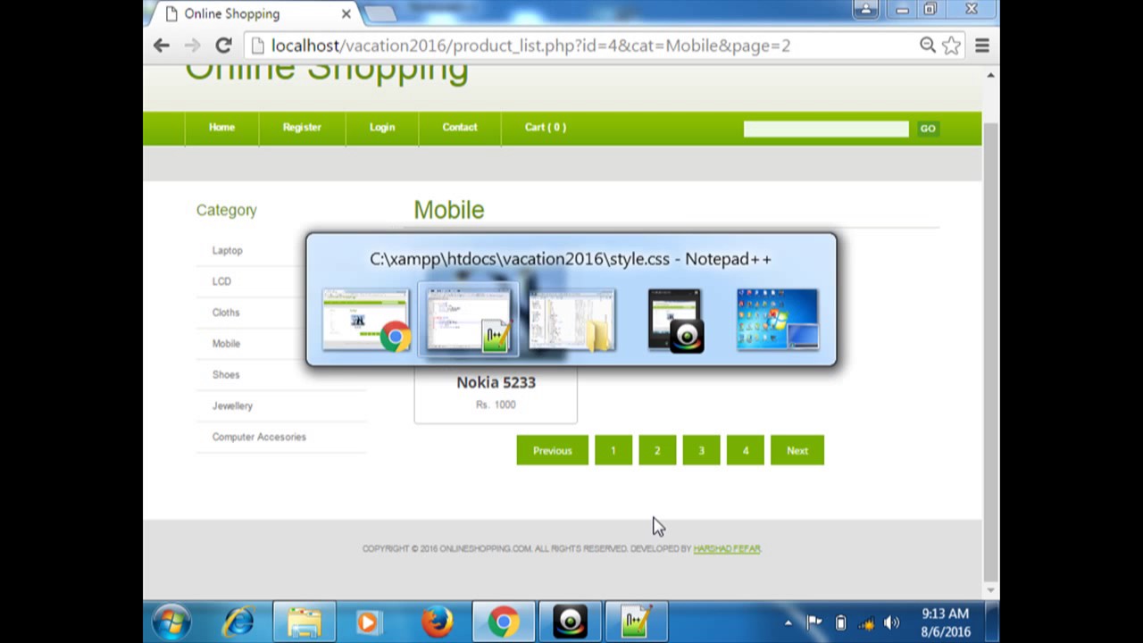 PHP TUTORIAL - WEB SITE FROM START TO FINISH-Paging Design(Video No -15 ...