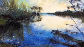 Central Pond Sunset  Landscape Oil Painting