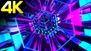 Full 4K Fast Moving Hexagon Tunnel Multi Color Abstarct Screensaver Video Motion  Background Video Loop News