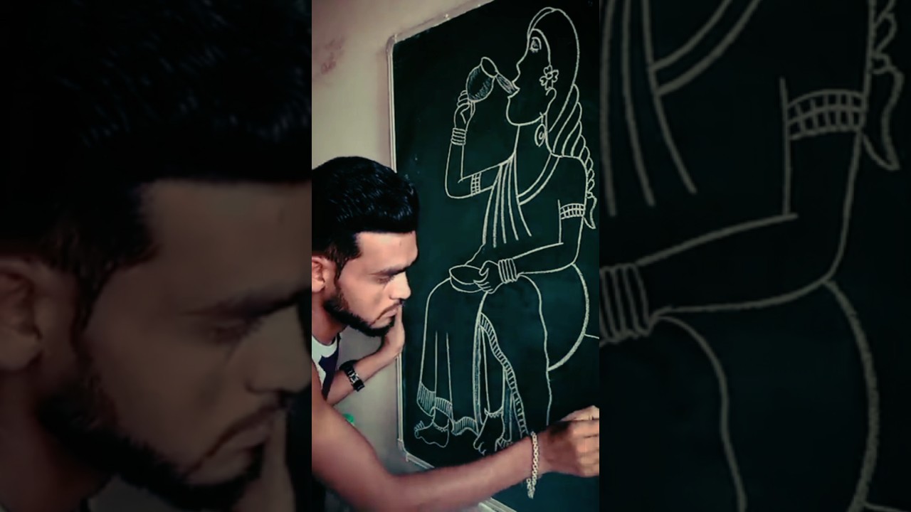 drawing of a women drinking water 😄  