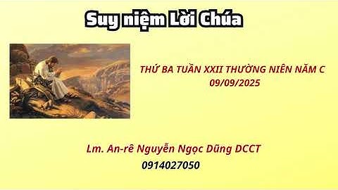Suy niệm Lời Chúa thứ ba tuần XXIII thường niên năm C 09/09/2025 Lm. An-rê Nguyễn Ngọc Dũng DCCT
