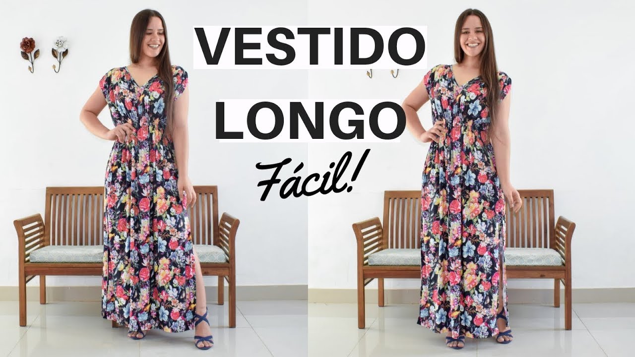 vestido longo em malha