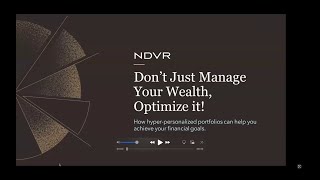 Celebrity Webinar - Don't Just Manage Your Wealth, Optimize It! Wealth