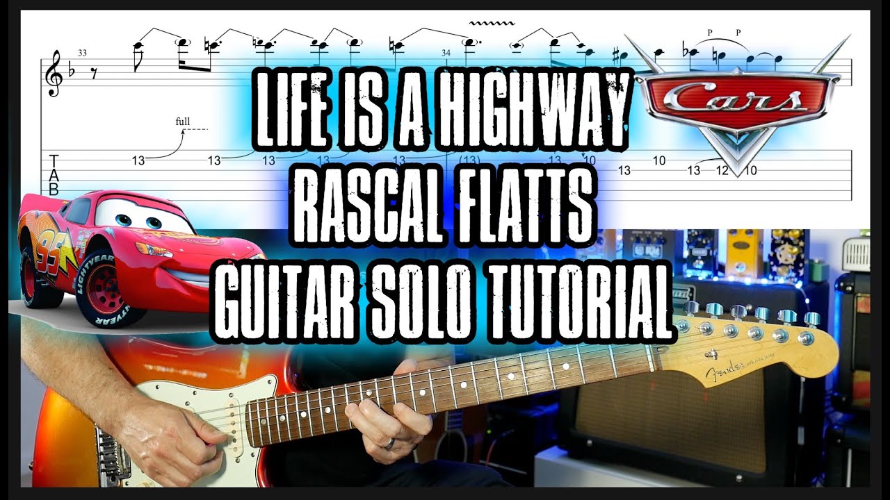 Life is a Highway Guitar Solo Tutorial (from cars) YouTube