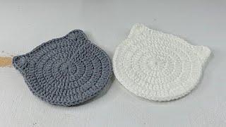 🐯🧶The Easiest Crochet Cat Coasters For Beginners