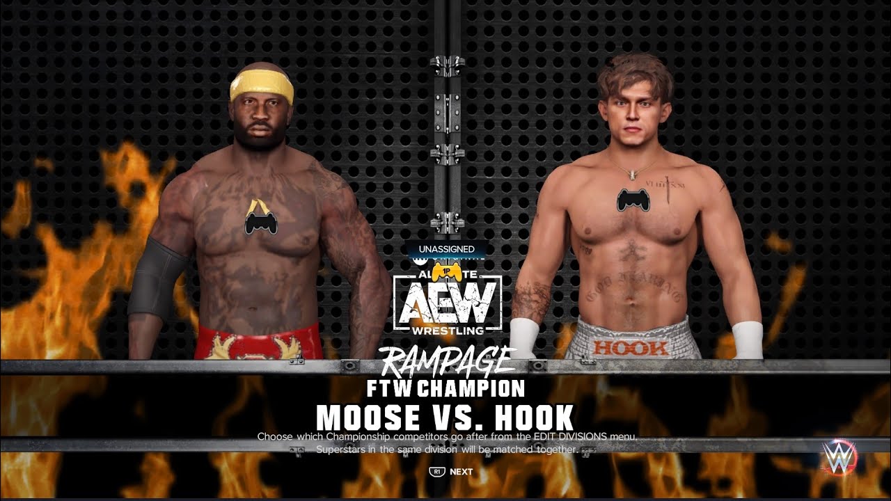 AEW Rampage Week 8 Main Event Moose vs Hook FTW Championship WWE2K23 ...