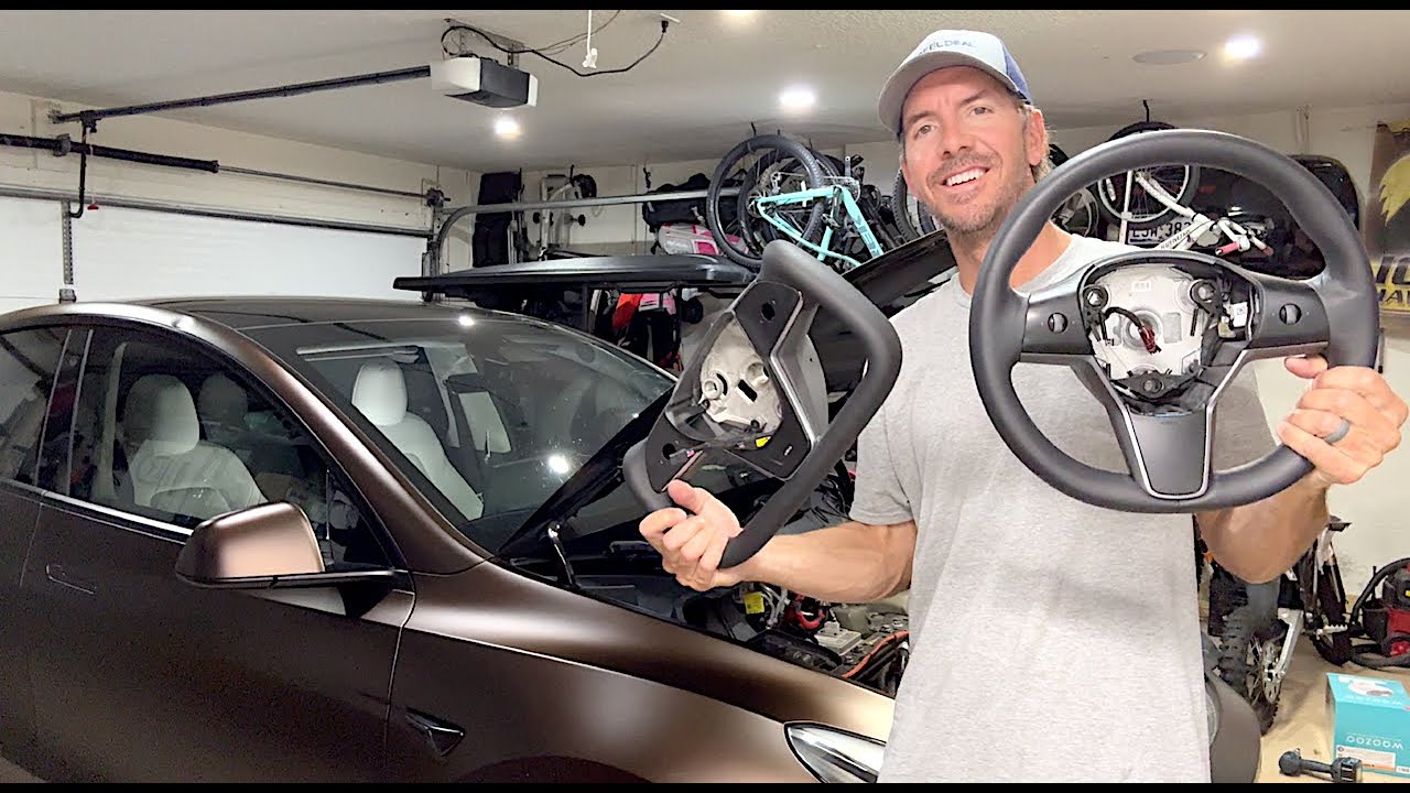 Tesla Steering Wheel Swap to Yoke on a Model Y - YouTube