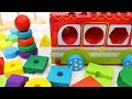 Learn Colors Shapes Sizes with Wooden Stacking Toy and Wooden Truck Toy