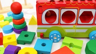 Wooden Stacking Toy and Wooden Shape-Sorting Truck