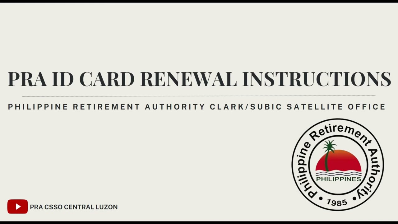 PRA ID CARD RENEWAL INSTRUCTIONS - CSSO
