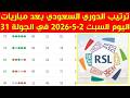 ترتيب الدوري السعودي بعد مباريات اليوم السبت 2 5 2026 في الجولة 31
