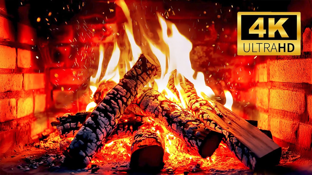 🔥 12-часовое видео с камином в формате 4K – звуки настоящего потрескивания огня для сна и отдыха