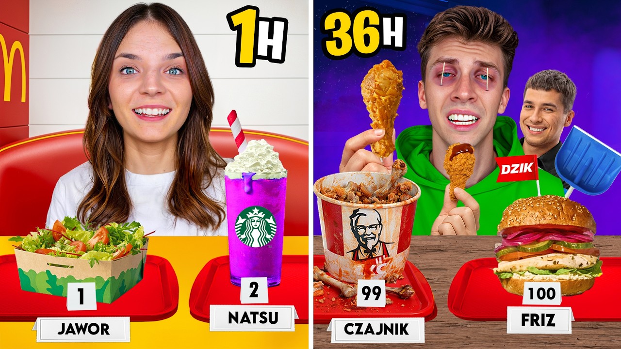 CO GODZINĘ JEMY ULUBIONE FAST FOOD’Y 100 INFLUENCERÓW 